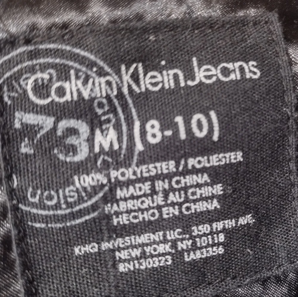 Calvin Klein Girls Puffer Coat, Black Satin, Collar, Zip Pockets, Lining, 8-10 - Picture 3 of 12